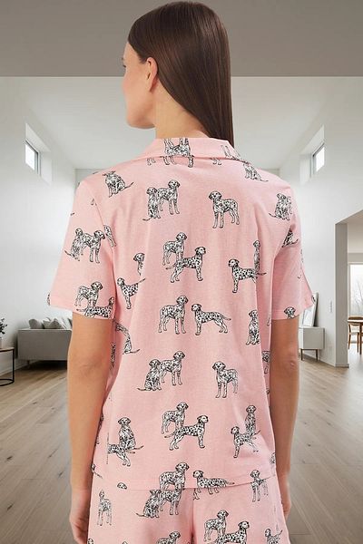 PayBuy Women's Cotton Dog Pattern Pajamas Set Comfortable with Shorts Regular Fit Quality Craftsmanship Trending Design