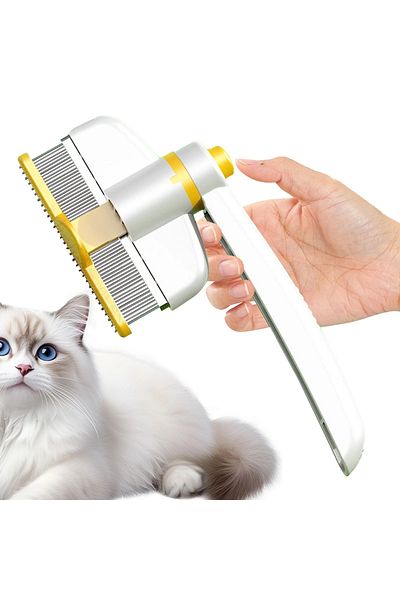 miraza Perie pentru Animale, Dinti Metalici Desi, Auto-Curatare, Indeparteaza Parul Cazut si Puricii