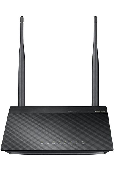ASUS جهاز توجيه لاسلكي RT-N12E N300، سرعة عالية 300 ميجابت في الثانية، هوائي خارجي 5 ديسيبل × 2، أسود