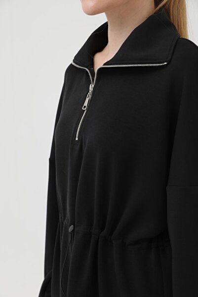 Loreen Women's Waist Elastic Detailed Collar Zippered Suit - 20608Tkm