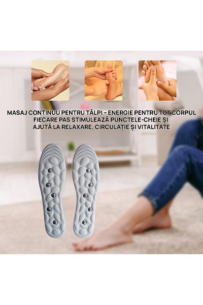 miraza Massage Insoles with Arch Support, Comfortable Design with Magnets, Reflexology, Size 36 - 45