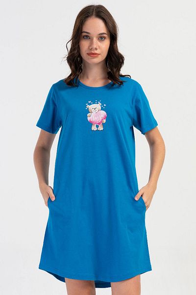 VİENETTA Cotton Women's Short Sleeve Nightgown, 407035