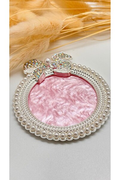 global fashion Set de 6 unități: Paletă din piatră, rotundă cu fundiță, roz +...