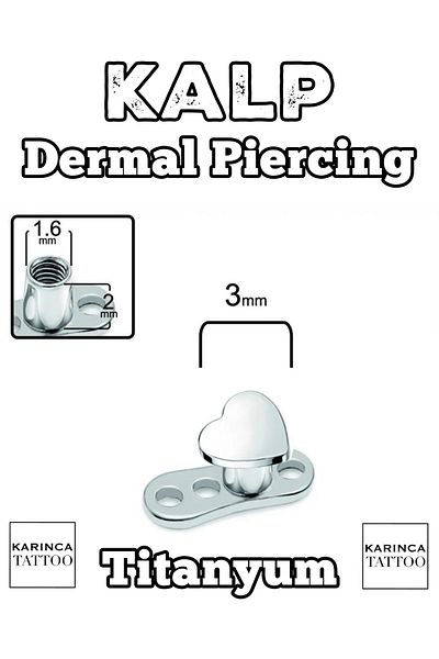 Karınca Piercing Heart Dermal Piercing Titanium Micro Dermal Anchor