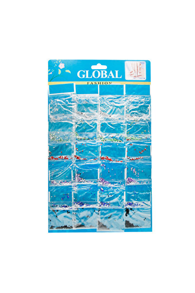 global fashion Set 24 bucati cristale pentru unghii, diverse culori