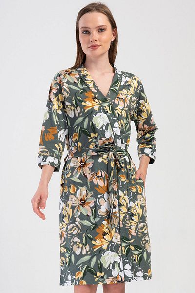 VİENETTA Cotton Women's 3/4 Sleeve Dressing Gown, 408016