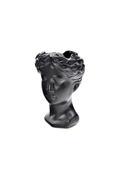 Blusmart Ceramic vase-mask, Grece, 12x19 cm, black