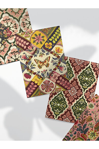 Henno Vintage Desen Temalı 6’lı Kağıt Seti | Scrapbook, Ajanda, Planlayıcı Ku...