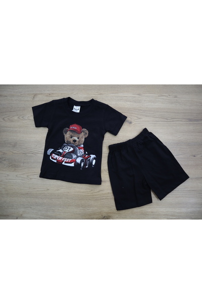 Vita Bella Luxe Children's Bear and Car Detailed Shorts Set
