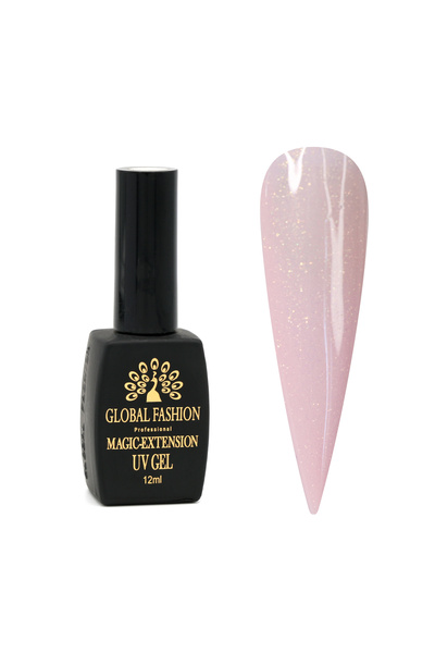 global fashion Gel UV cu sclipici, Magic-Extension, Global Fashion, 12 ml, Ro...