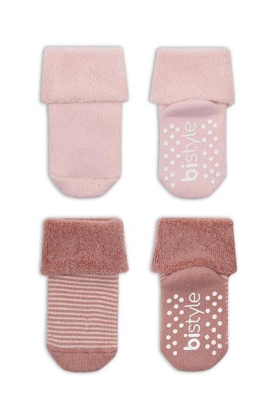 NW NessiWorld Nessiworld Bistyle Circled Non-Slip Towel Socks 2 Pack Bs10503 Powder Pink
