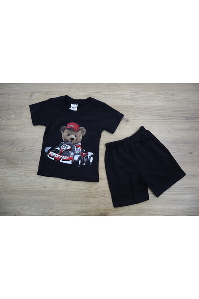 Vita Bella Luxe Children's Bear and Car Detailed Shorts Set