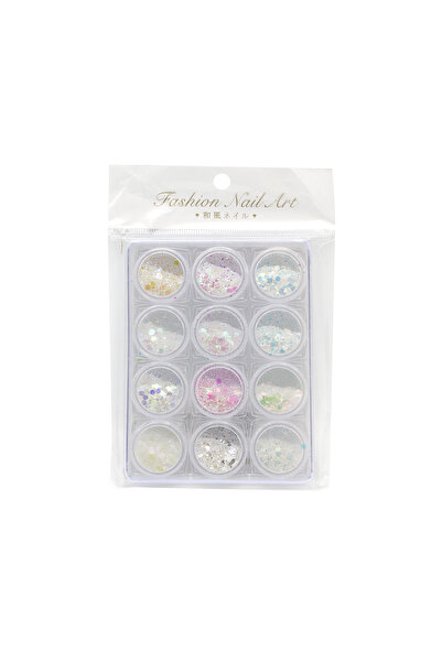 global fashion Decor pentru design unghii, paiete hexagoane, set 12 bucati, m...