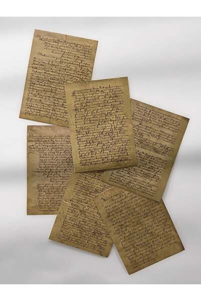 Henno A6 (10,5x14,8 cm) Vintage Yazı Temalı 6’lı Kağıt Seti | Scrapbook, Ajan...