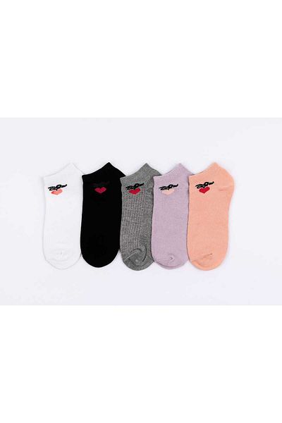 NESA 5 Pairs Women's Cotton* Patterned Short Socks