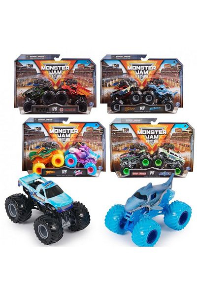 Spin Masters مجموعة مركبات Monster Jam 1:64 من قطعتين متنوعة - قطعة واحدة