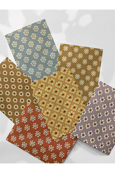 Henno Bahar Desenli 6’lı Kağıt Seti – Scrapbook / Kolaj / Planner / Journal İ...