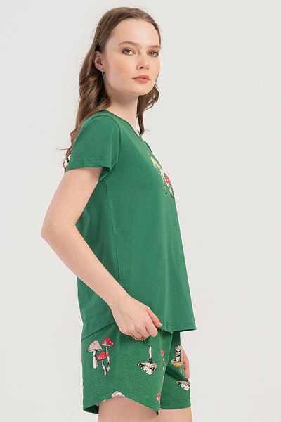 VİENETTA Cotton Women's Short Sleeve Shorts Pajamas Suit, 409018
