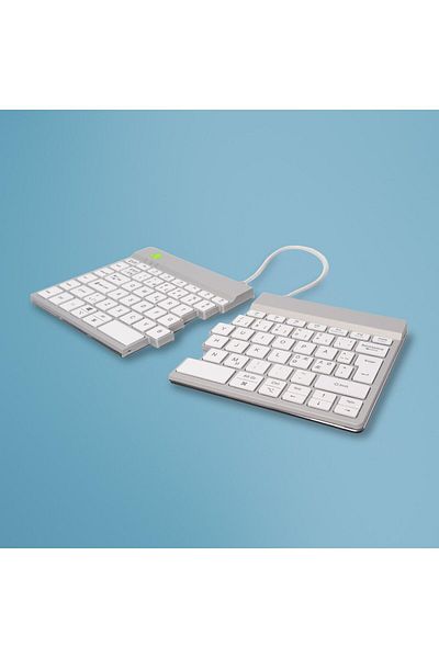 Inna marka Klawiatura R-Go Tools R-Go Split Break QWERTY (ND), bluetooth, biała, RGOSBNDWLWH