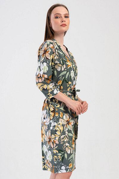 VİENETTA Cotton Women's 3/4 Sleeve Dressing Gown, 408016