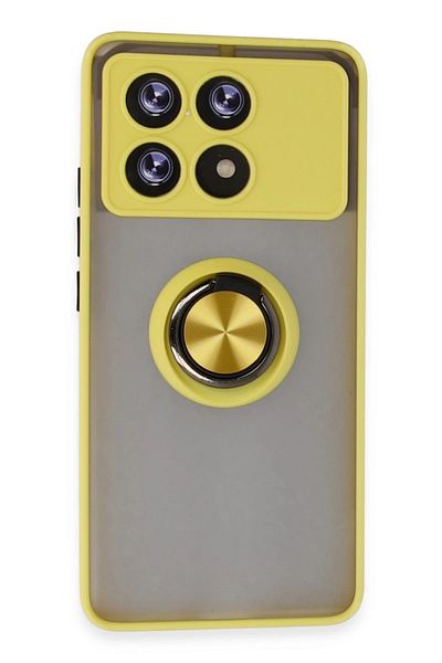 NewFace Xiaomi Poco X6 Pro Case Montreal Silicone Cover with Ring - Yellow Gelal