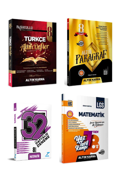Altın Karma Yayınları 8. SINIF ALTINKARMA YAY. TÜRKÇE DEFTER-ALTIN PRGRF-7'DE...