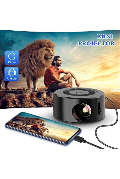 gaman Mini Projeksiyon Cihazı Telefon Yansıtma Powerbank İle Çalışabilir Açık...