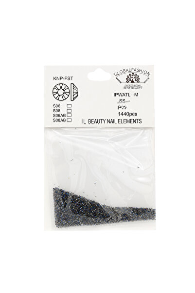 global fashion Set 1440 perle nail art, Global Fashion, negru/camelion, difer...