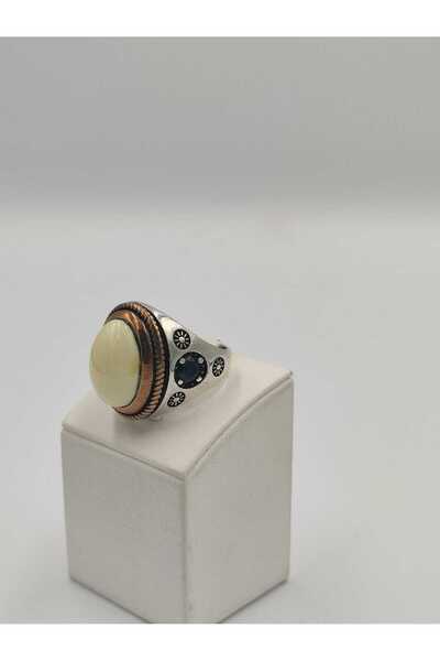 ALTUNTAŞ BİLARDO TOPU YAN KOLLARI ONIKS TAŞLI 925 AYAR GÜMÜŞ ERKEK 22 MM YÜZÜĞÜ