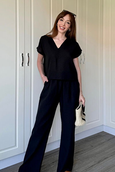 Dilay Gökoğlu Butik Double Breasted Collar Linen Trousers Suit