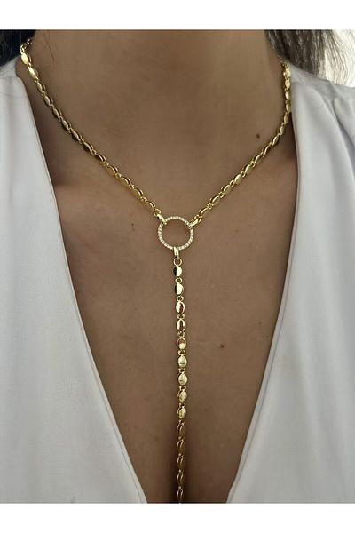 MyladyAccessoriess Steel Y Necklace with Locket Detail