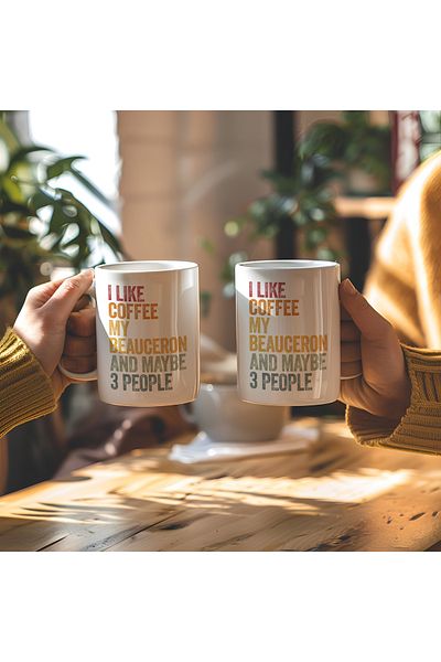 BB TRADE I Like Coffee Designed White Ceramic Printed Mug 330ml