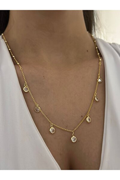 MyladyAccessoriess Tek Taş Detay Çelik Kolye