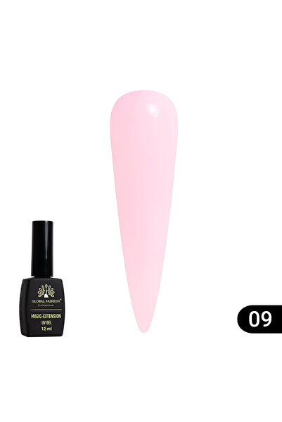 global fashion Gel de constructie unghii UV, Magic-Extension, Global Fashion, 12 ml, Roz pal, 09