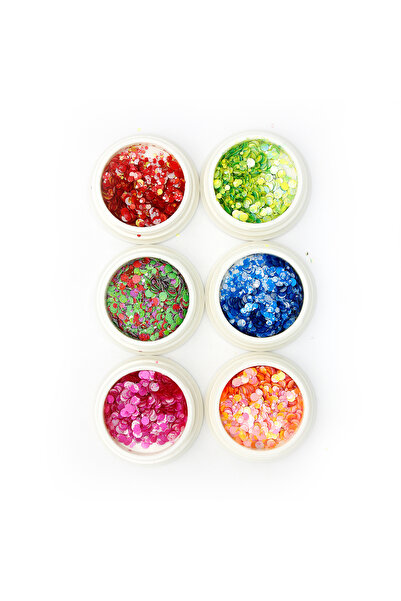 global fashion Διακοσμητικές πούλιες νυχιών, στρογγυλές, σετ 6 χρωμάτων