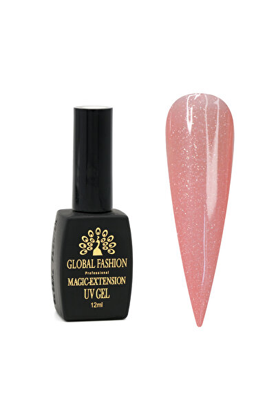 global fashion Gel UV cu sclipici, Magic-Extension, Global Fashion, 12 ml, Ro...