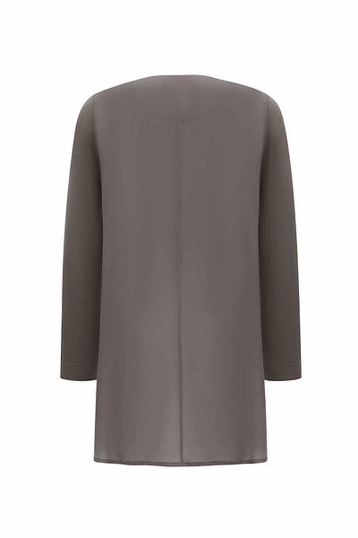 MISS DALIDA Anthracite Round Neck Zippered Cupro Tunic T25Y-6061