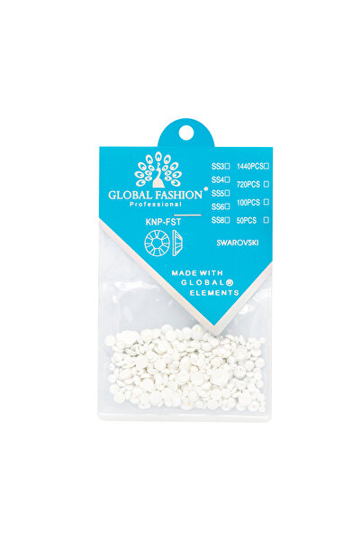 global fashion Decor unghii strasuri perle tip Swarovski, Global Fashion, albe-camelion