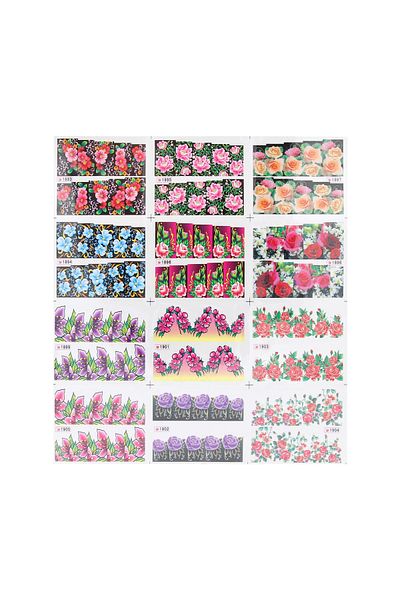 global fashion Tatuaj decor unghii pe baza de apa, modele floare 3
