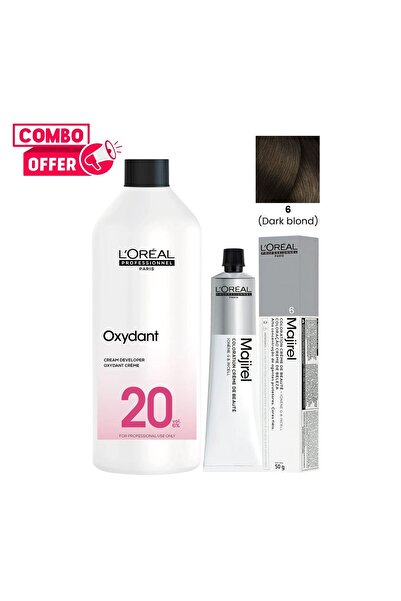 L'oreal لوريال ماجيريل 6 أشقر داكن 50 مل وأوريور أوكسيدانت 20 فول 1000 مل - م...