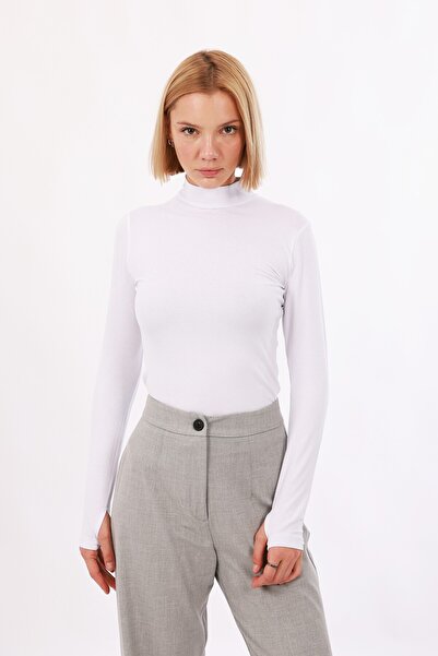 Yade Fashion Kadın Parmak Detaylı Body 3’lü Set – Siyah Beyaz Ekru