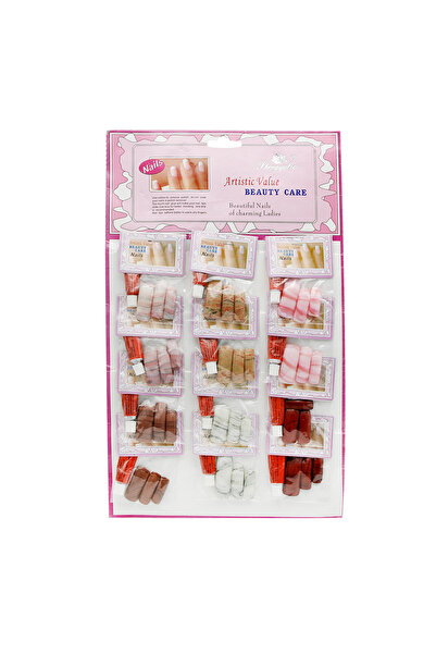 global fashion Set unghii false cu adeziv inclus, 12 seturi, Multicolor