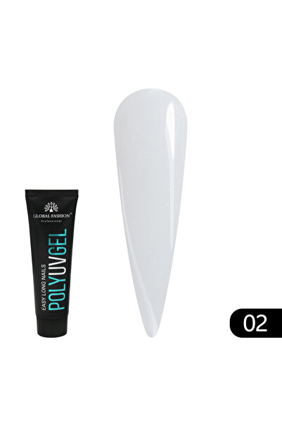 global fashion Global Fashion Полигел с брокатени частици, 30 г, 02 Млечен