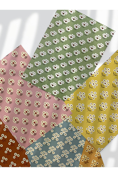 Henno A6 (10,5x14,8 cm) Buket Desenli 6’lı Kağıt Seti | Scrapbook, Ajanda, Pl...