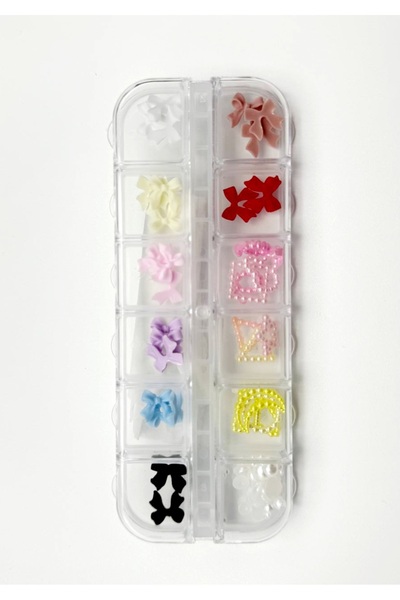 global fashion Figurine volumetrice 3D pentru manichiură, set (funde colorate...