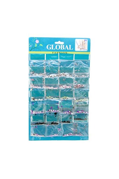 global fashion Set 24 decoratiuni cristale pentru unghii, diverse culori