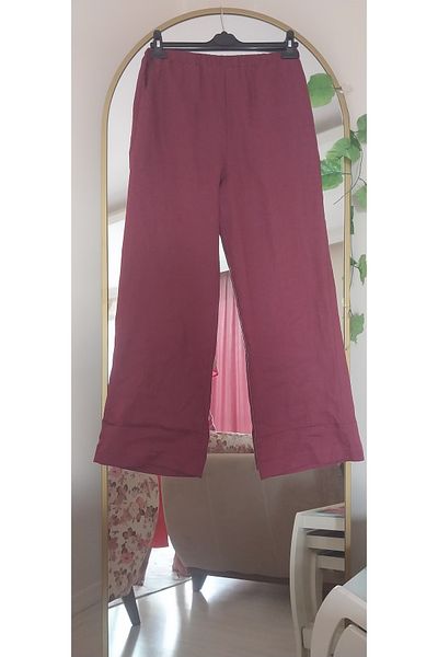 Dagü Design Women's Plum Color Relax Linen Pants