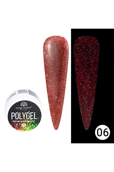 global fashion Диско полигел брокат, отразяващ, Global Fashion, 15 г, 06