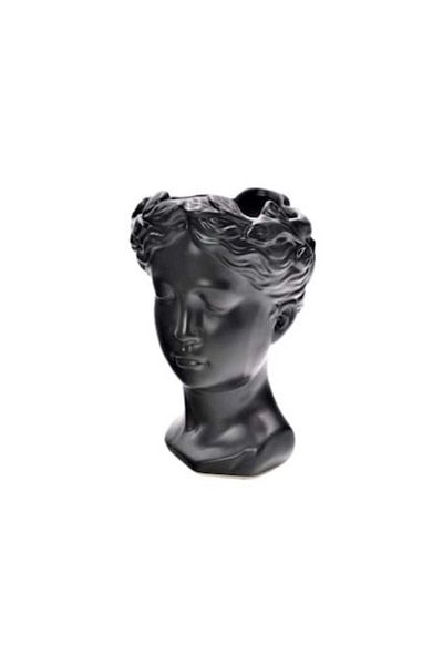 Blusmart Ceramic vase-mask, Grece, 12x19 cm, black
