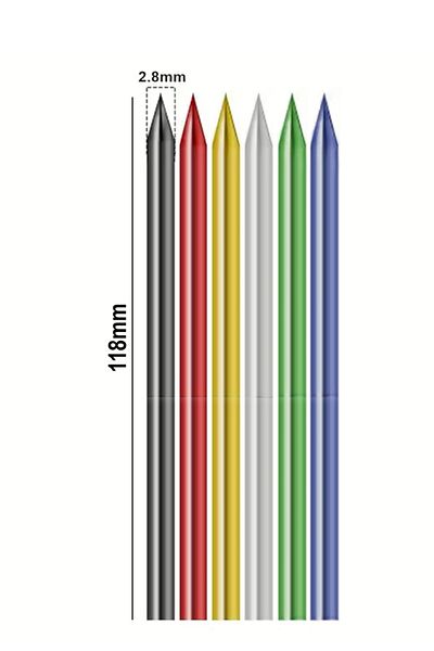usin Set of 6 Carpenter Deep Dip Position Hole Marking Pencil Nib Set